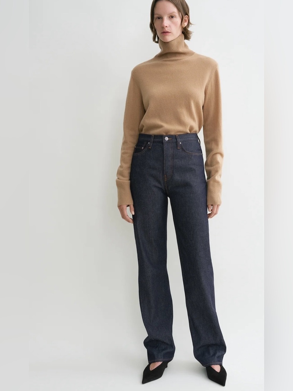 Toteme Twisted seam denim full length raw blue